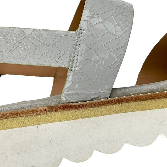 ANTHROPOLOGIE SANCHITA CRACKLE LEATHER BEADED FLORAL SLINGBACK PLATFORM SANDAL - Picture 10 of 13